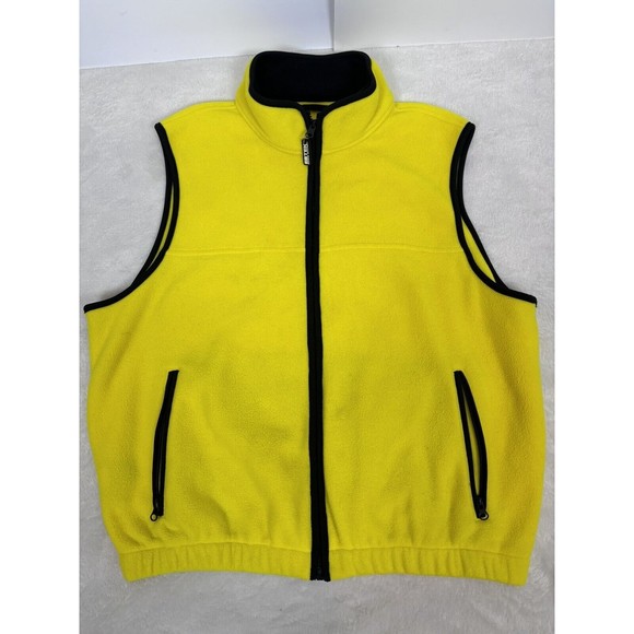 Ebtek Vintage Eddie Bauer Mens Fleece Vest Yellow Polartec Large - Picture 1 of 8